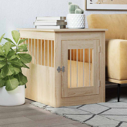 Jaula Para Perros Madera De Ingeniería Roble Sonoma 55x75x65 Cm_1