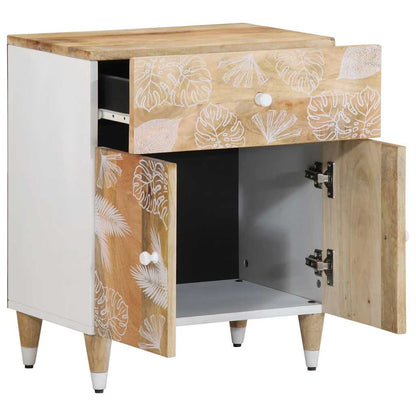 Mesita De Noche Madera Maciza De Mango 50x33x60 Cm_1