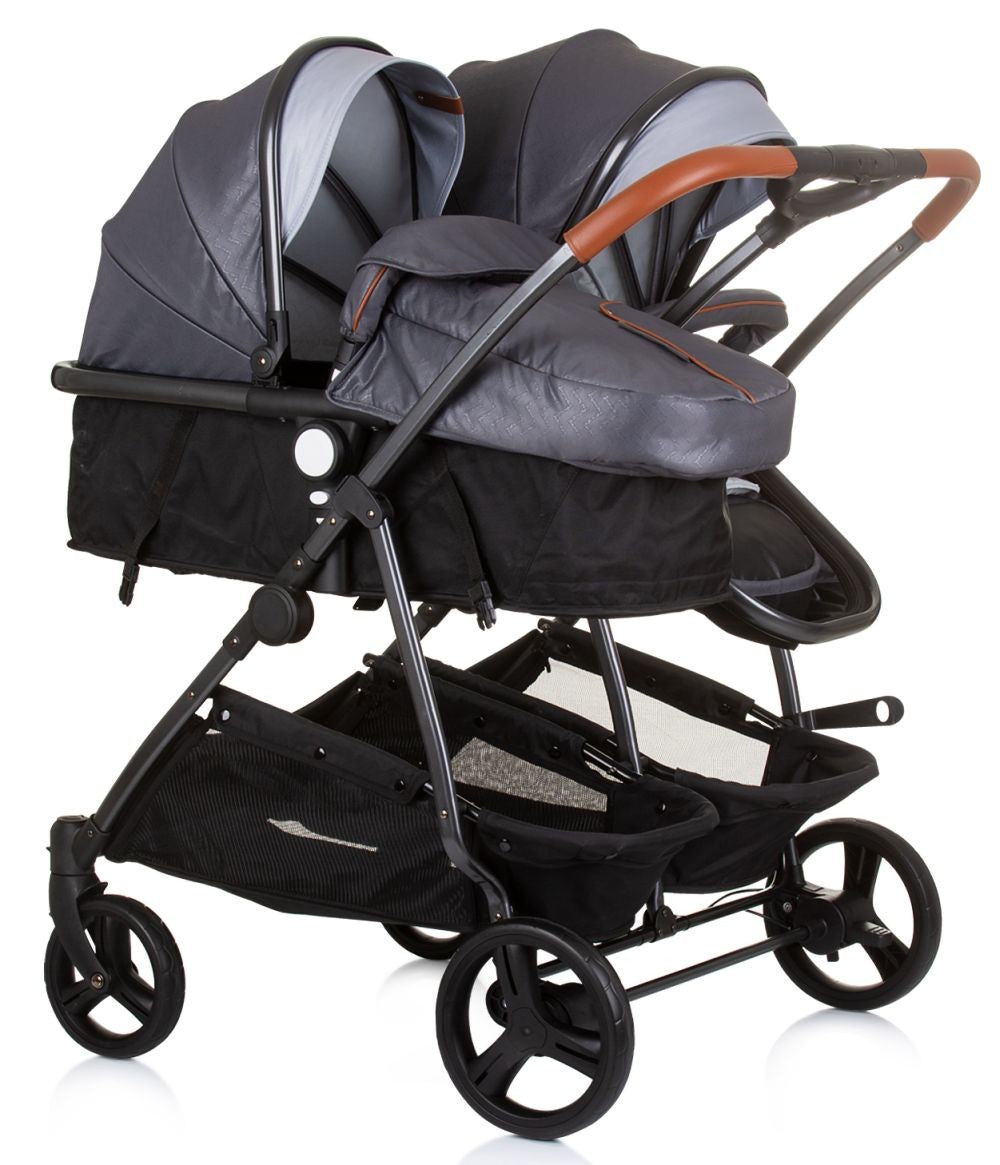 Carrito De Bebé Gemelar Dúo Smart Con 2 Grupo 0+ Silver Grey_1