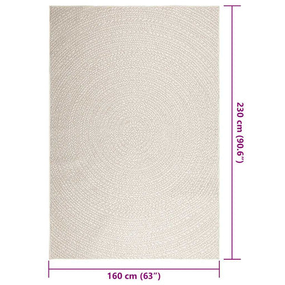 Vidaxl Alfombra Zizur Apariencia Yute Interior Exterior Crema_2