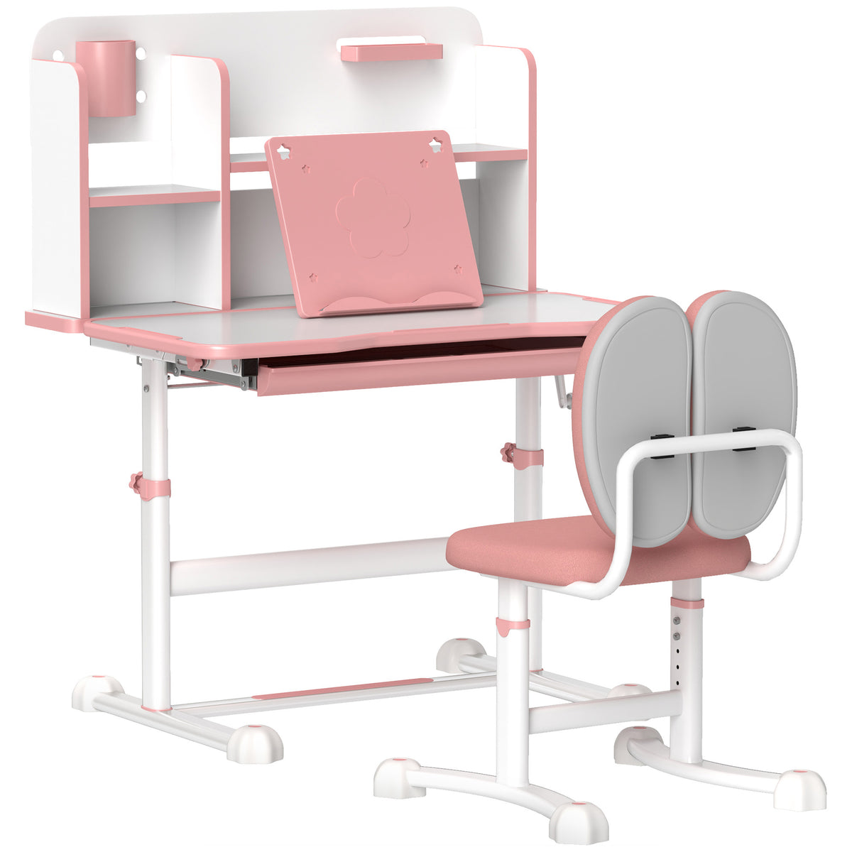 Secretária Infantil Aiyaplay Mdf, Aço Rosa 80x55x107.5 Cm 312-124v80pk_0