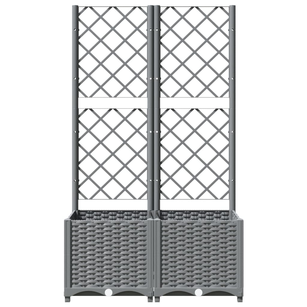 Jardinera Con Enrejado Pp Gris Claro 80x40x136 Cm_2