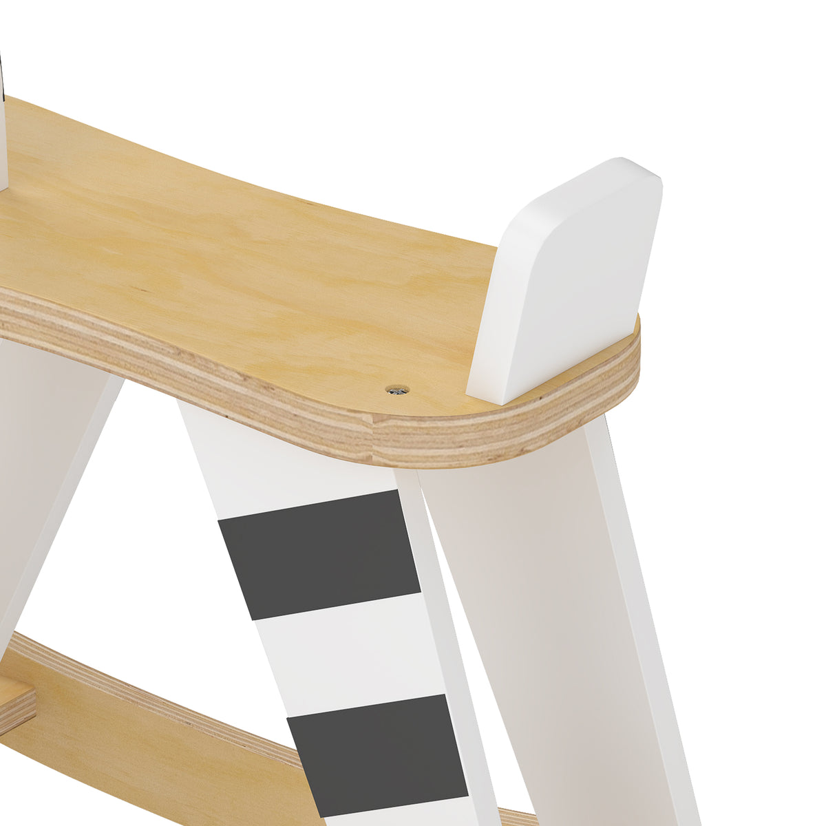 Aiyaplay Caballito Balancín Para Bebés Con Base De Madera Negro Y Blanco_4