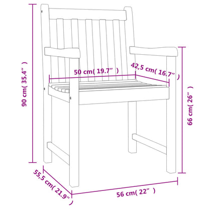 Vidaxl Juego De Comedor Para Jardín 7 Piezas Madera Maciza Acacia_2