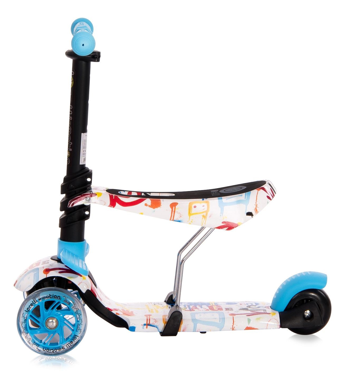 Patinete Infantil Con Asiento Y Respaldo Smart Plus Blue Tracery_3