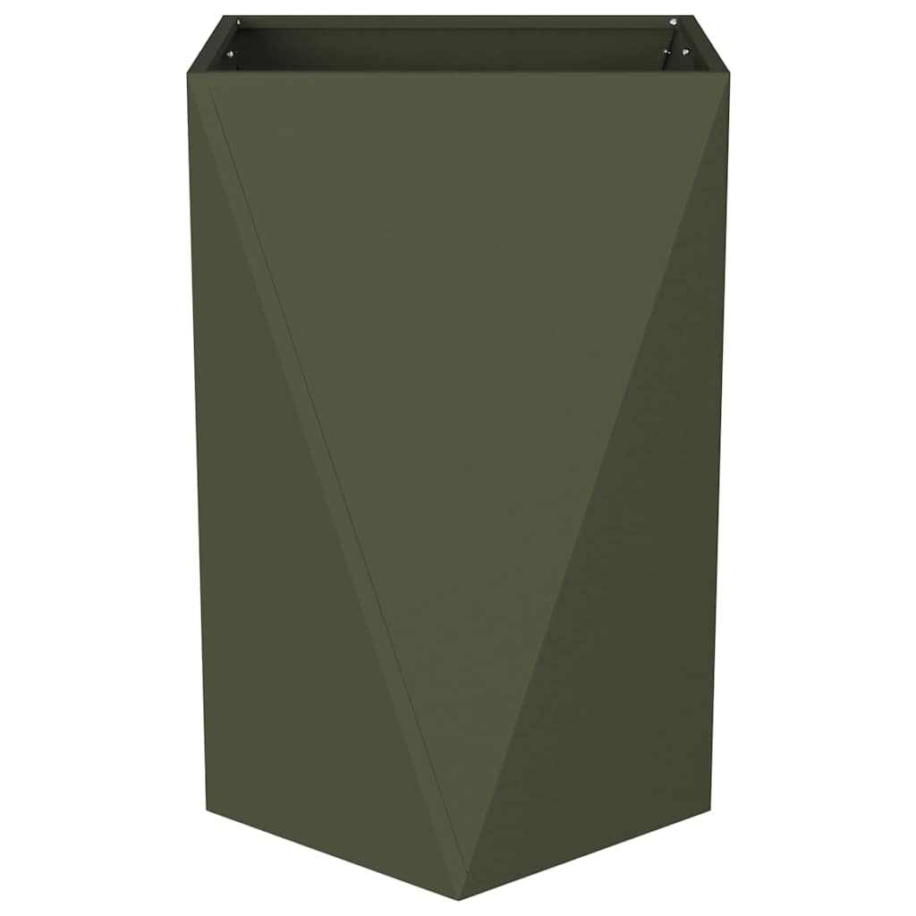 Jardinera 2 Pcs Verde Oliva 50 X 50 X 75 Cm Acero_5