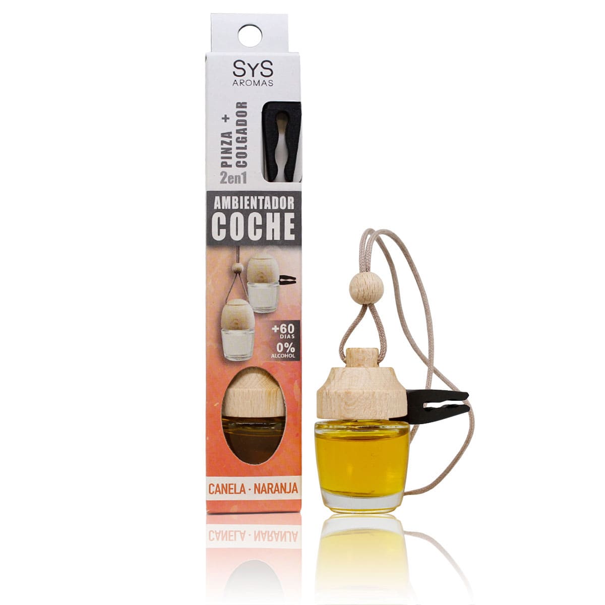 Ambientador Coche Pinza Canela Naranja SYS Aromas Style 7 ml | Aroma Cálido Especiado | Frescor Duradero | Clip Ventilac_0