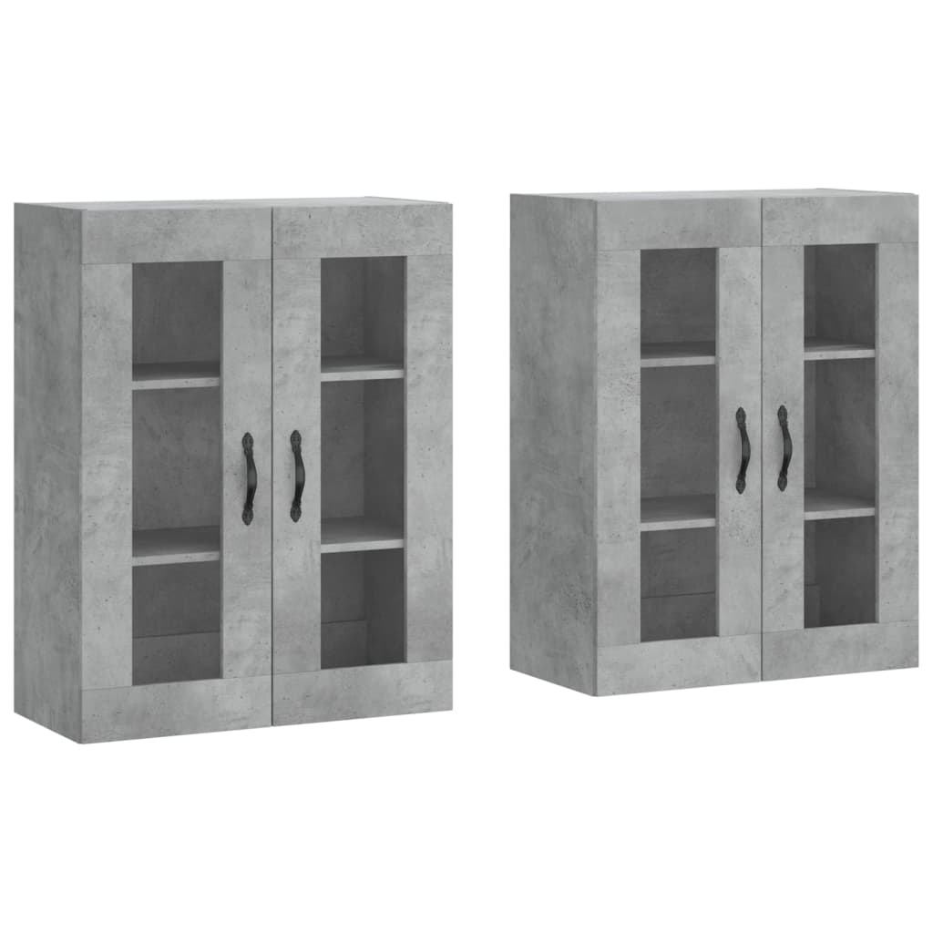 Armarios De Pared 2 Uds Madera De Ingeniería Gris Hormigón_1