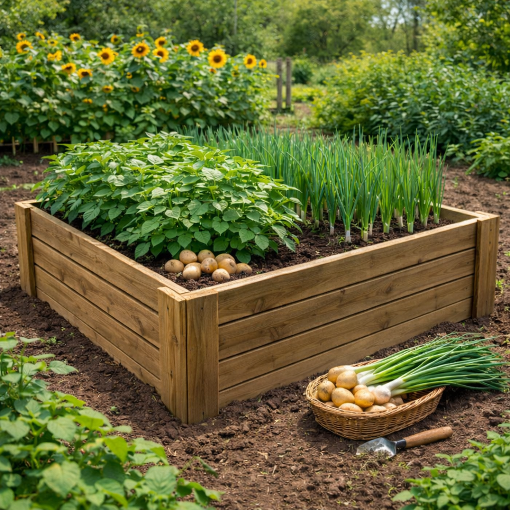 Cajón De Cultivo Natura. Altura De 40 Cm. Sin Base. Vidahuerto 120x120x40 Cm._4