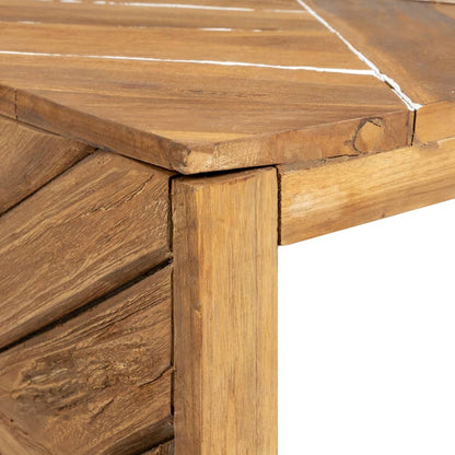 Mesa De Centro Madera Maciza De Teca Erosionada 110x35x38 Cm_3