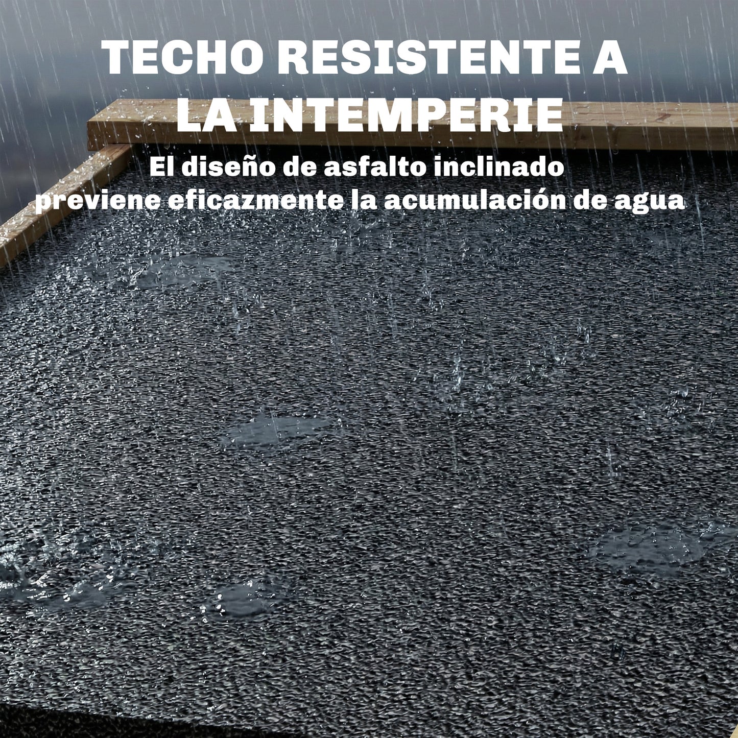 Armario De Exterior De Madera Con Techo De Asfalto 2 Puertas Ventiladas Estantes_4