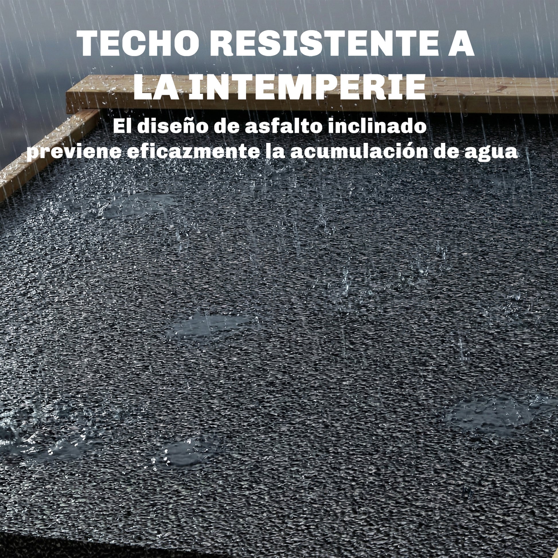 Armario De Exterior De Madera Con Techo De Asfalto 2 Puertas Ventiladas Estantes_4