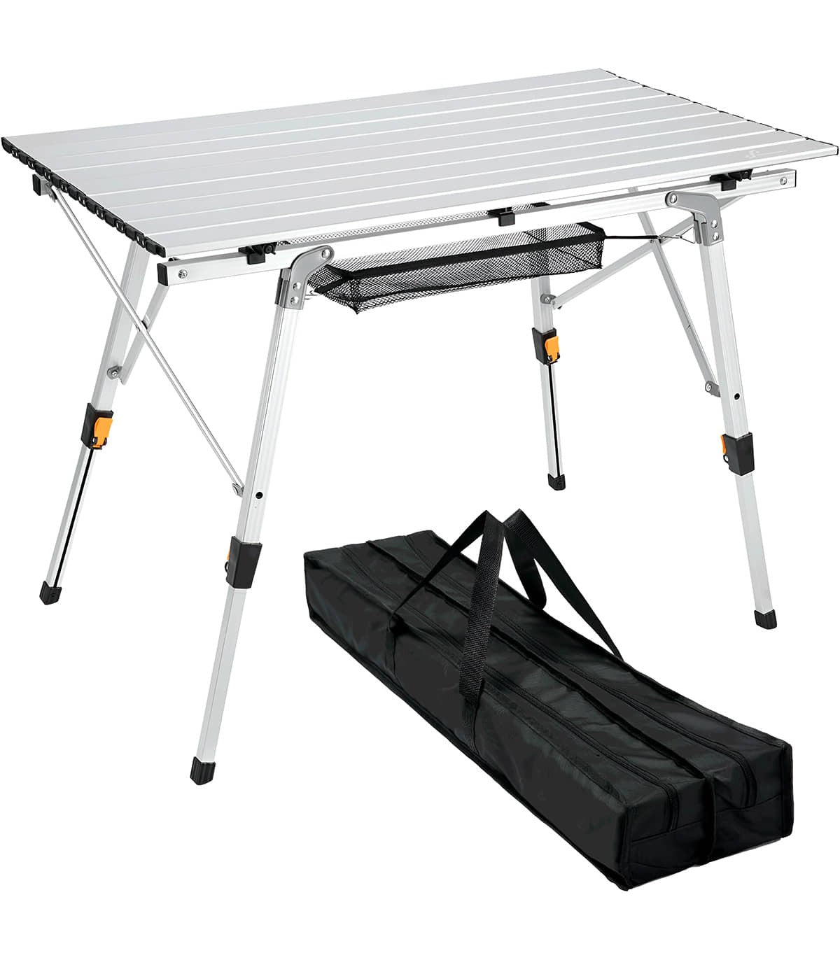Mesa Plegable De Aluminio Camping 89,9x53 Cm Altura Regulable_0