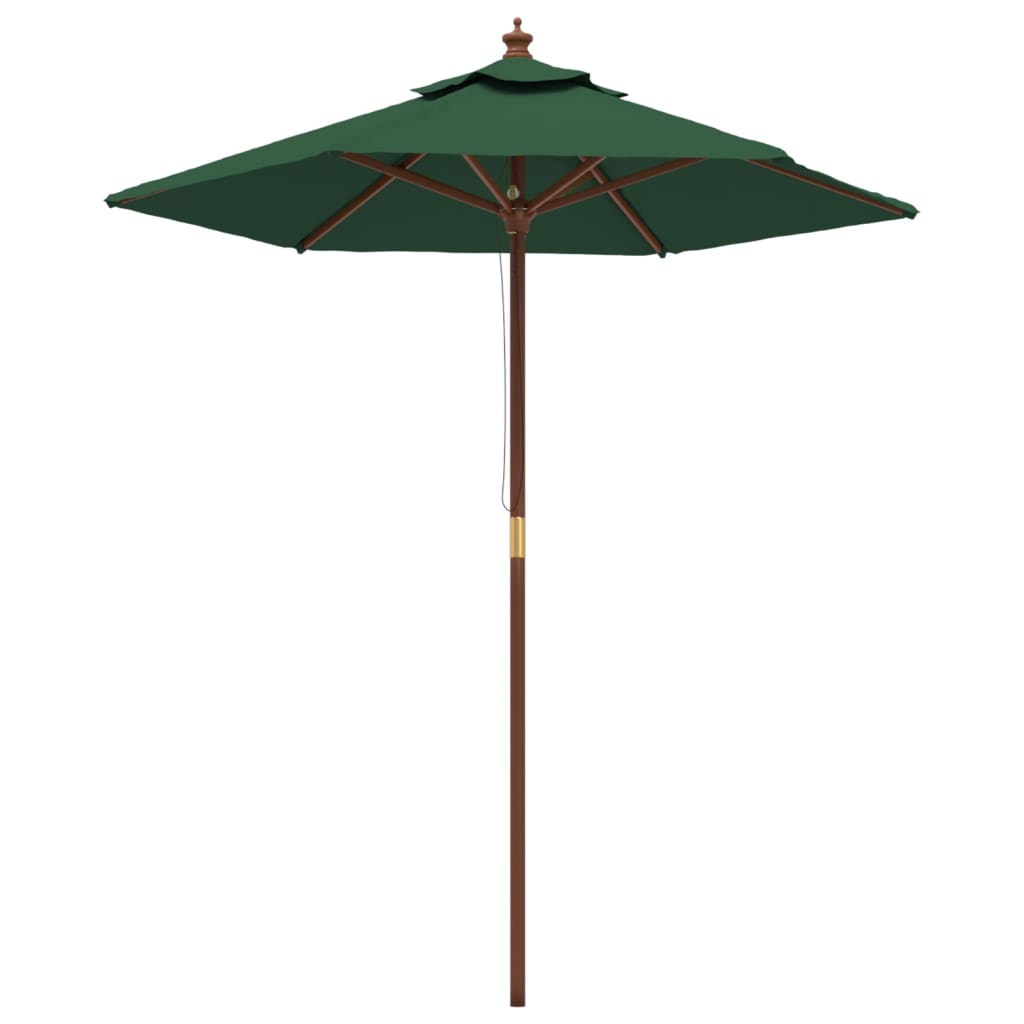 Sombrilla De Jardín Con Poste De Madera Verde 196x231 Cm_0