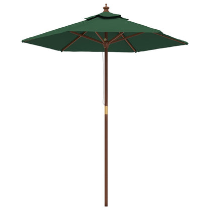 Sombrilla De Jardín Con Poste De Madera Verde 196x231 Cm_0