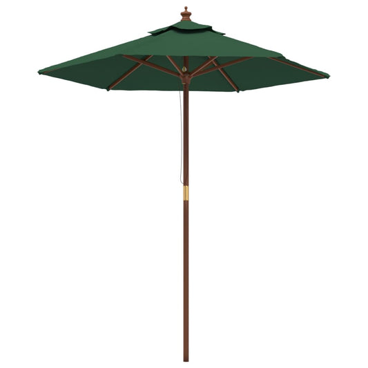 Sombrilla De Jardín Con Poste De Madera Verde 196x231 Cm_0