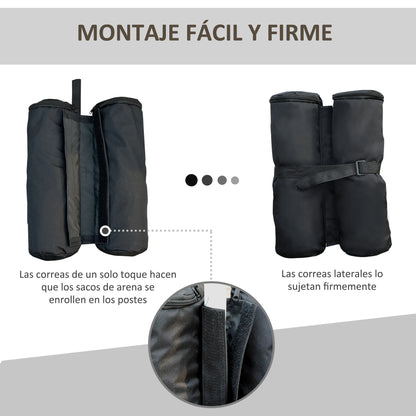 Outsunny Pack 4 Pesos Para Carpas Cenador Pabellón Gazebo Negro_4