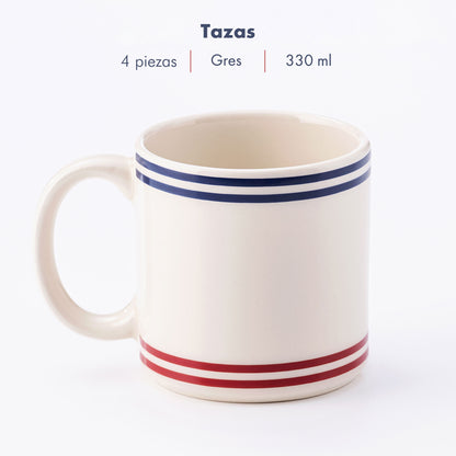 Set 4pzs Tazas De Gres 330ml El Ganso