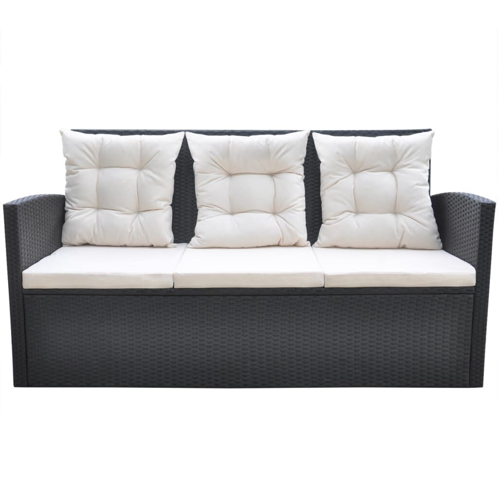 Vidaxl Set Comedor De Jardín 6 Piezas Y Cojines Ratán Sintético Negro_3