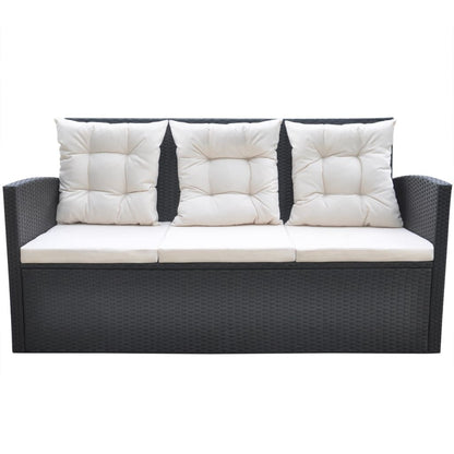 Vidaxl Set Comedor De Jardín 6 Piezas Y Cojines Ratán Sintético Negro_3