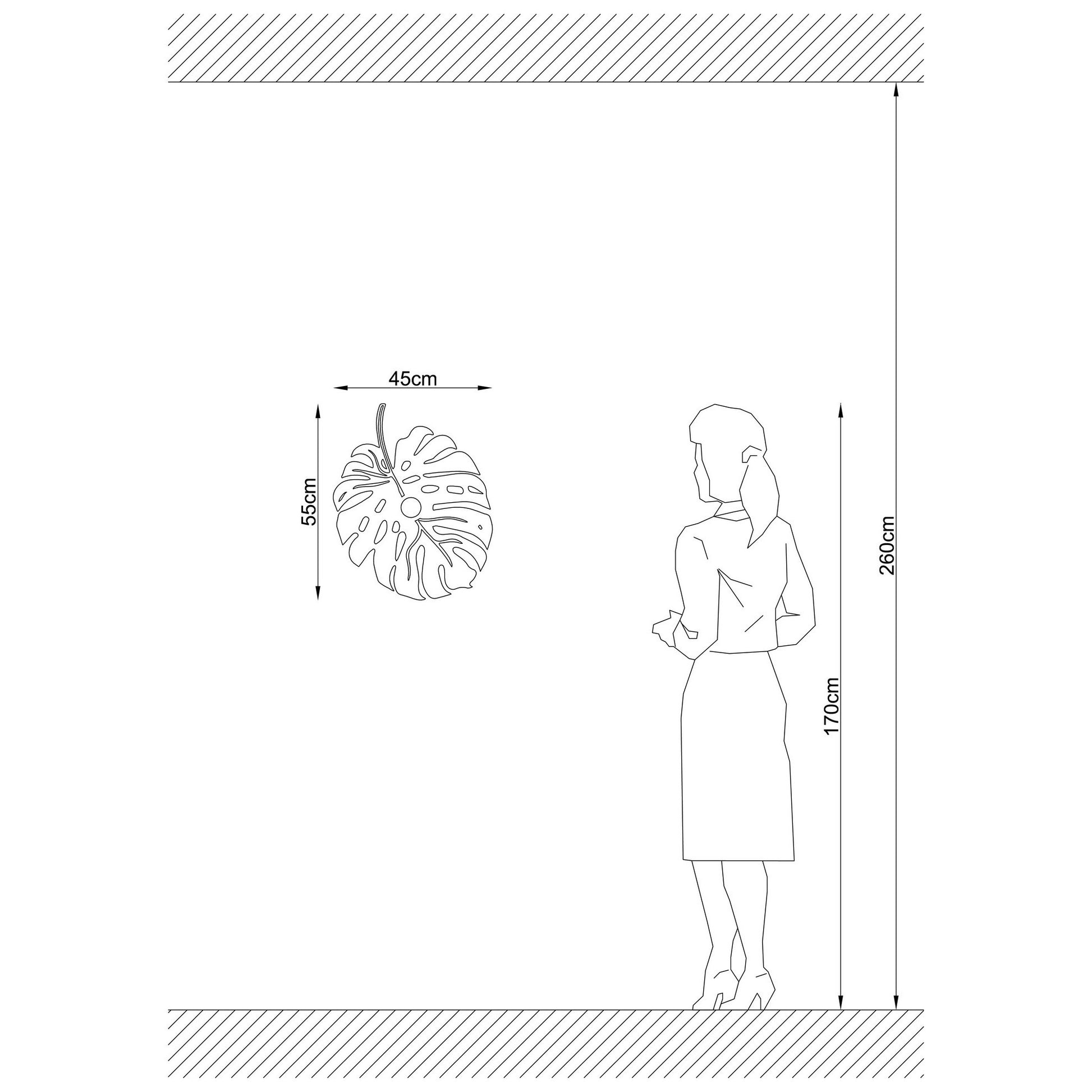 Aplique De Pared, Mdf , Negro, 45x12x55, Casquillo E 27 Max 100 W_1