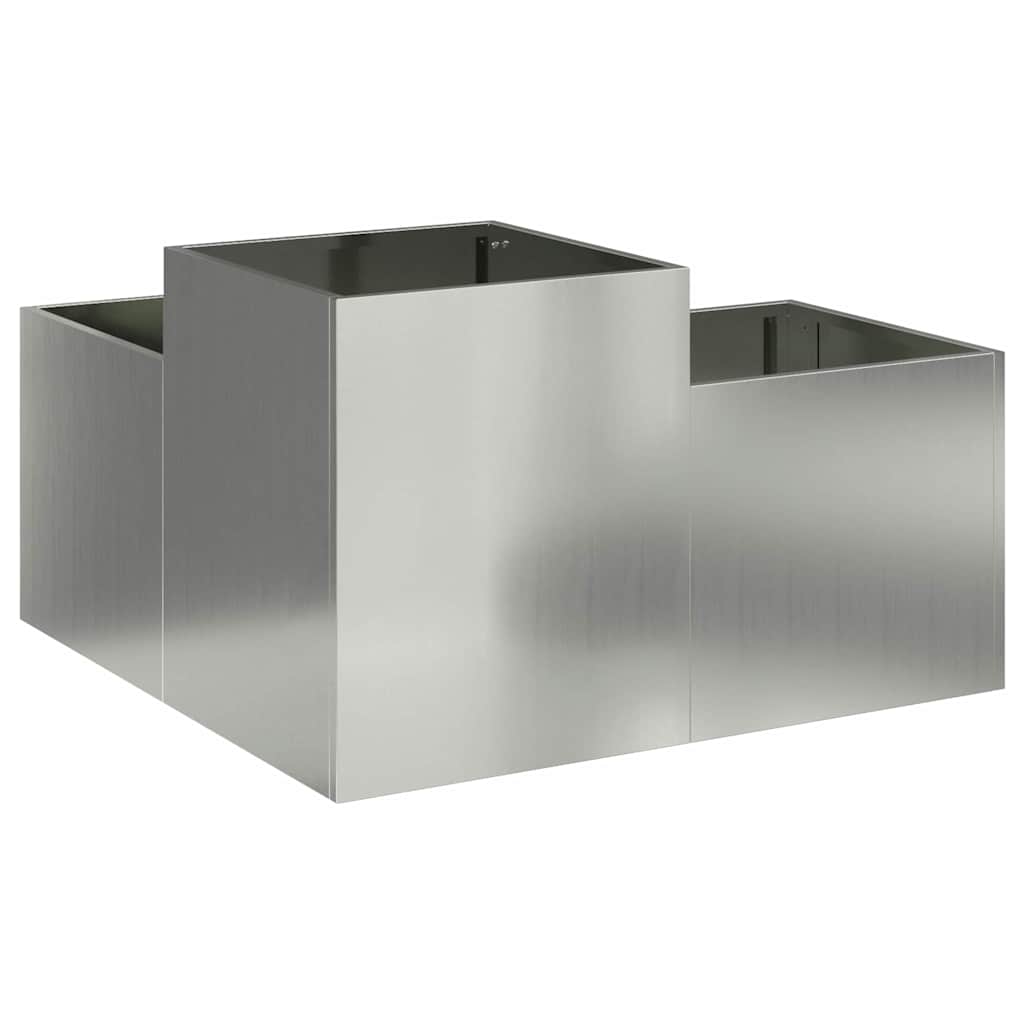 Maceta Para Jardín Plateado 80 X 80 X 48 Cm Acero Galvanizado_4