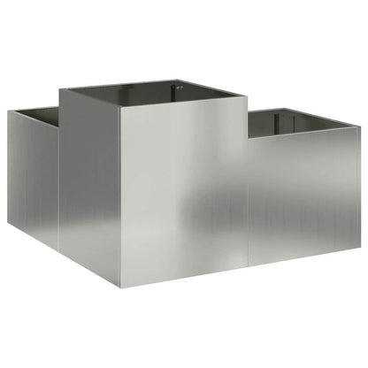 Maceta Para Jardín Plateado 100 X 100 X 48 Cm Acero Galvanizado_4