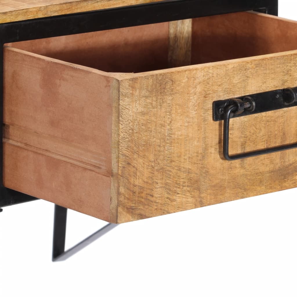 Mesita De Noche Madera Maciza De Mango 40x35x40 Cm_4