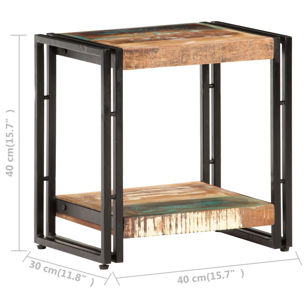 Mesa Auxiliar De Madera Maciza Reciclada 40x30x40 Cm_3