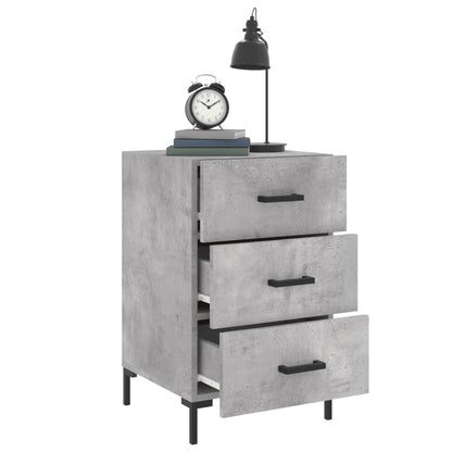 Mesita De Noche Madera De Ingeniería Gris Hormigón 40x40x66 Cm_2
