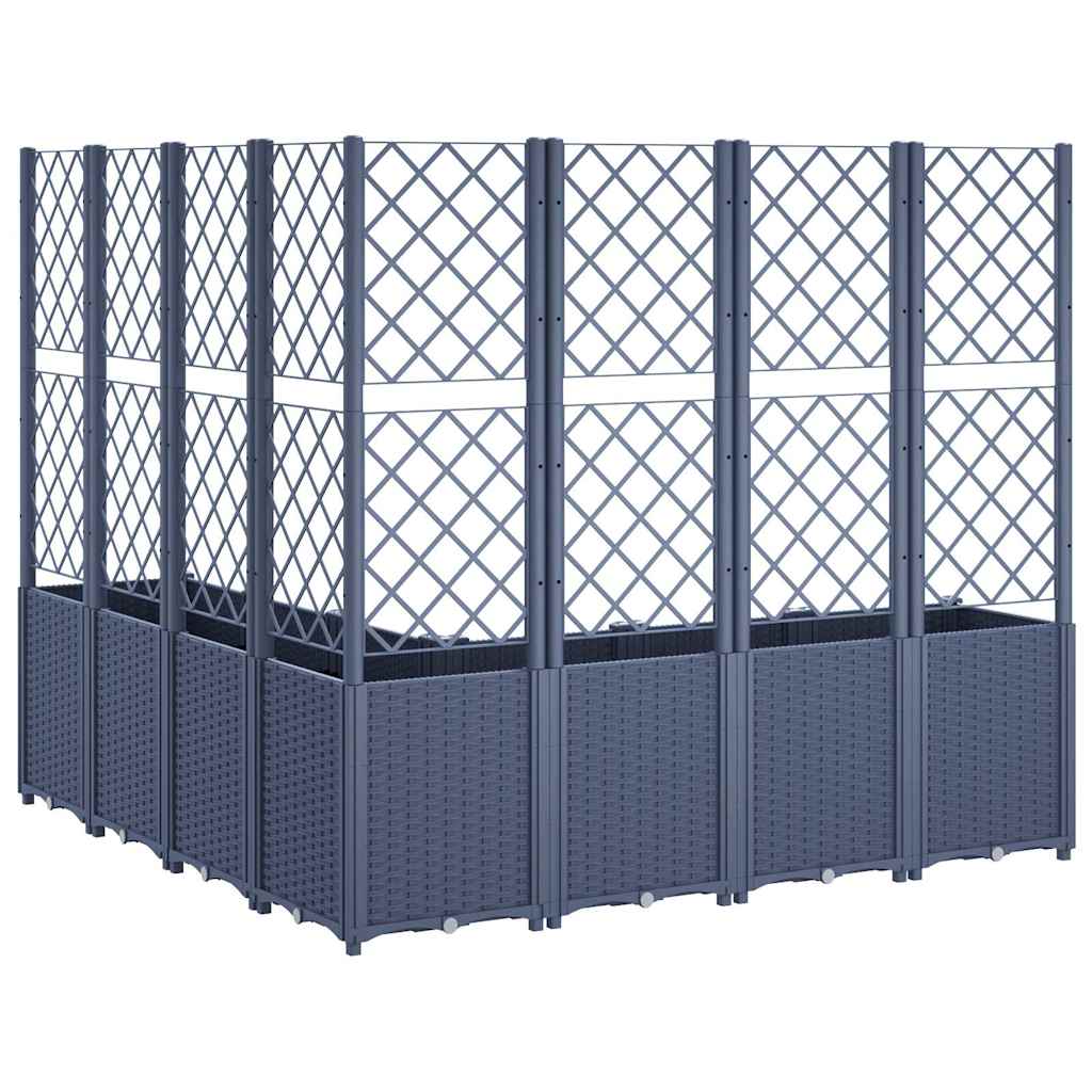 Jardinera Con Enrejado Pp Azul Gris 160x160x140 Cm_4