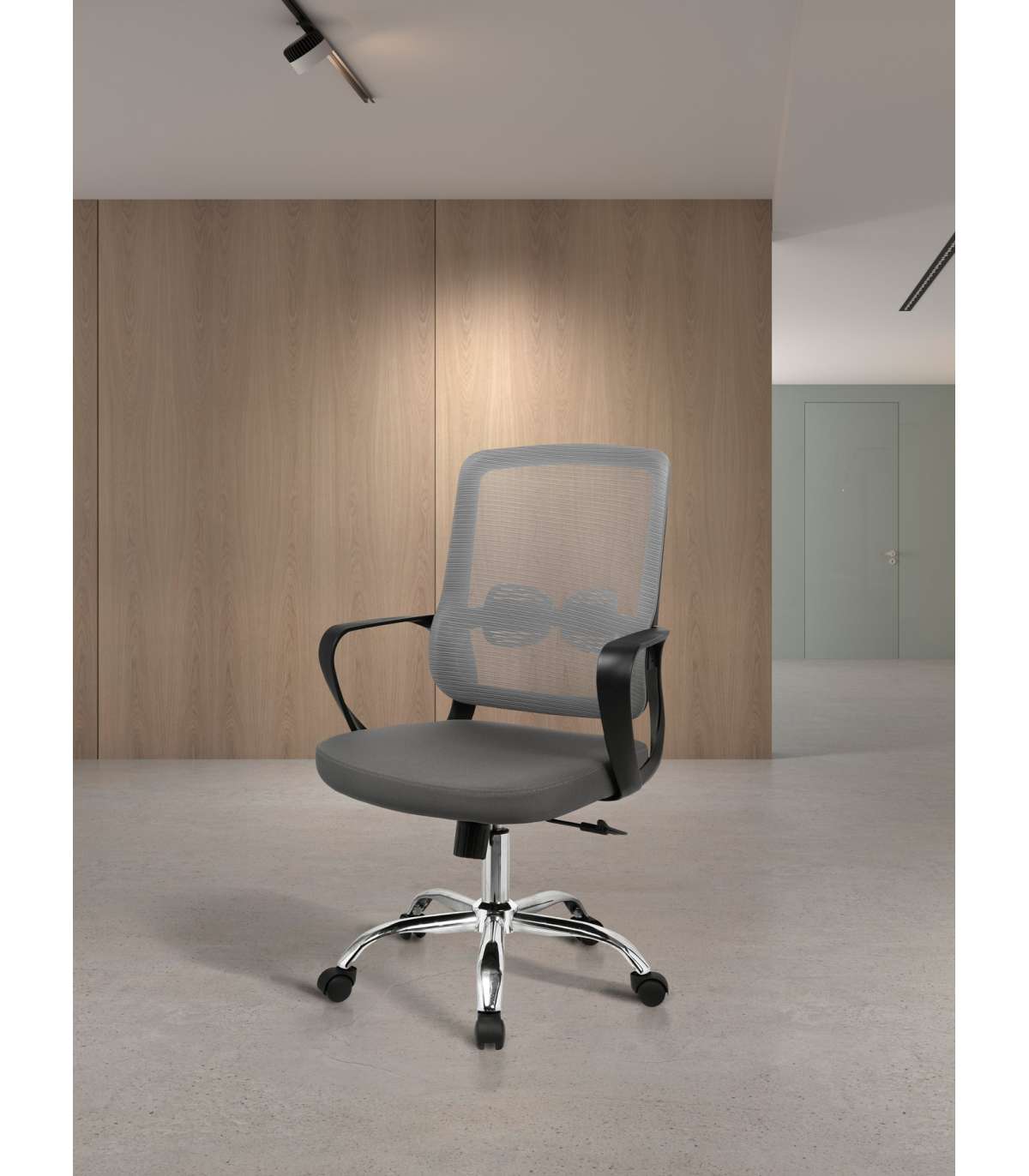 Silla Despacho Giratoria Elevable Acabado Gris, 60m(ancho) 100/110cm(altura) 61cm(fondo)_1