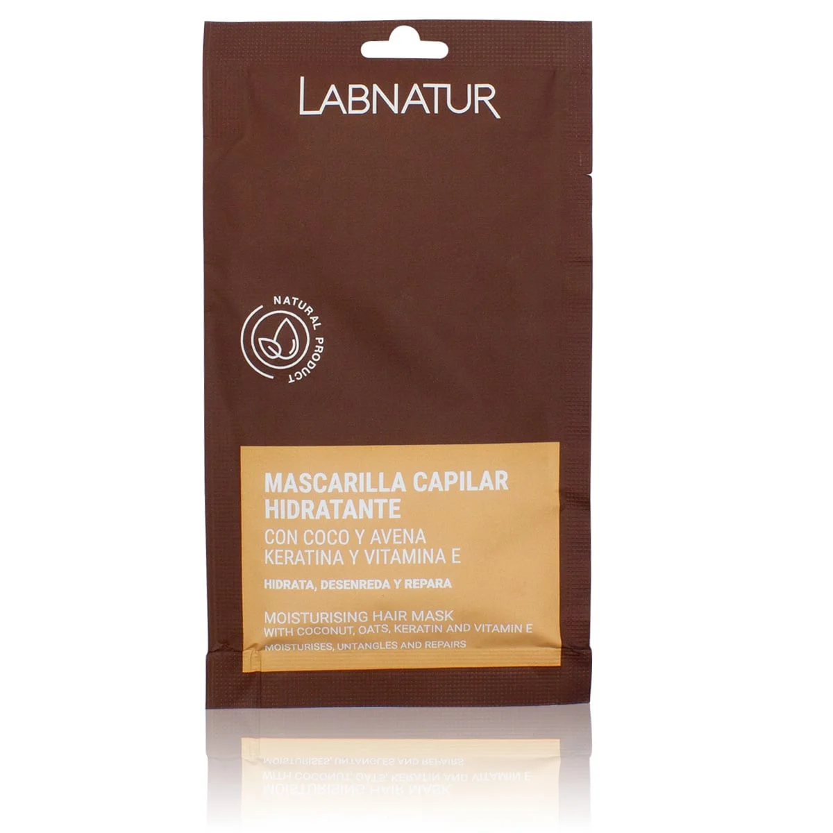 Mascarilla Capilar de Coco y Avena con Keratina Labnatur 20 ml | Hidratante | Reparadora | Antiencrespamiento_0