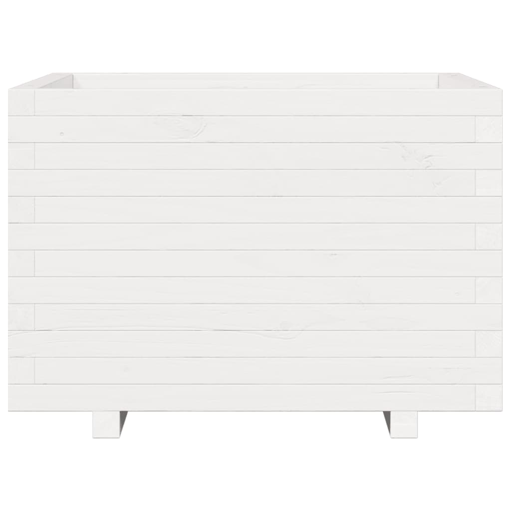 Jardinera Madera Maciza De Pino Blanco 70x70x49,5 Cm_4