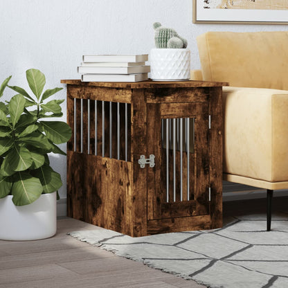 Jaula Para Perros Madera Ingeniería Roble Ahumado 45x62x59 Cm_1