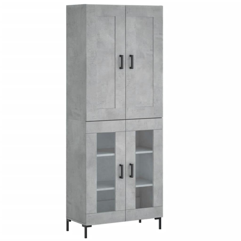 Aparador Alto Madera Contrachapada Gris Hormigón 69,5x34x180 Cm_1