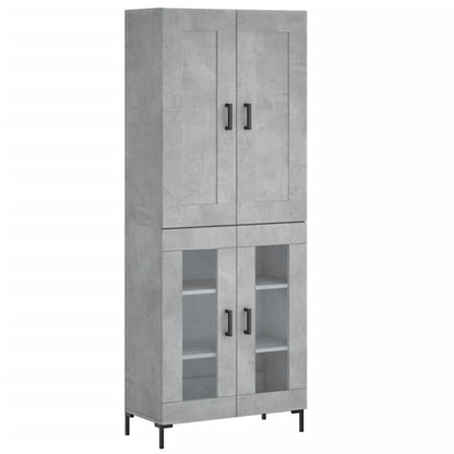 Aparador Alto Madera Contrachapada Gris Hormigón 69,5x34x180 Cm_1