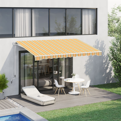 Toldo 300x250cm Brazo Articulado Aluminio Tejido 280g/m² Rayas Amarillo Blanco_1