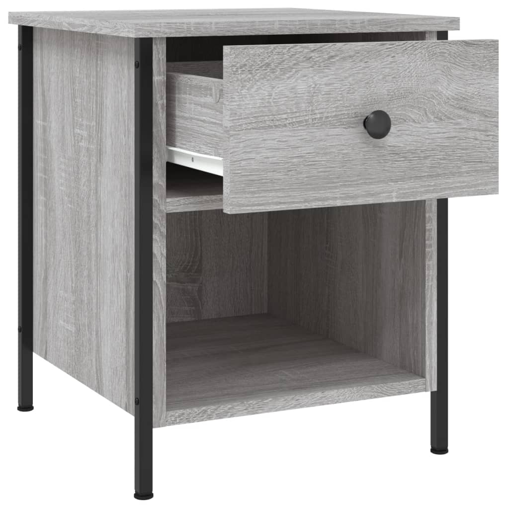 Mesita De Noche Madera De Ingeniería Gris Sonoma 40x42x50 Cm_3
