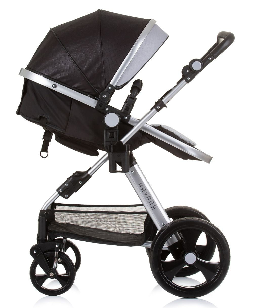 Carrito De Bebé Havana Dúo Convertible Hasta 22 Kg Con Bolso Y Mosquitera Obsidian Silver_2
