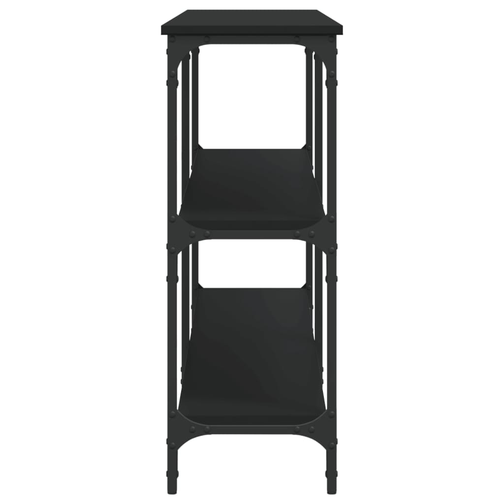 Mesa Consola Madera De Ingeniería Negra 200x29x75 Cm_3