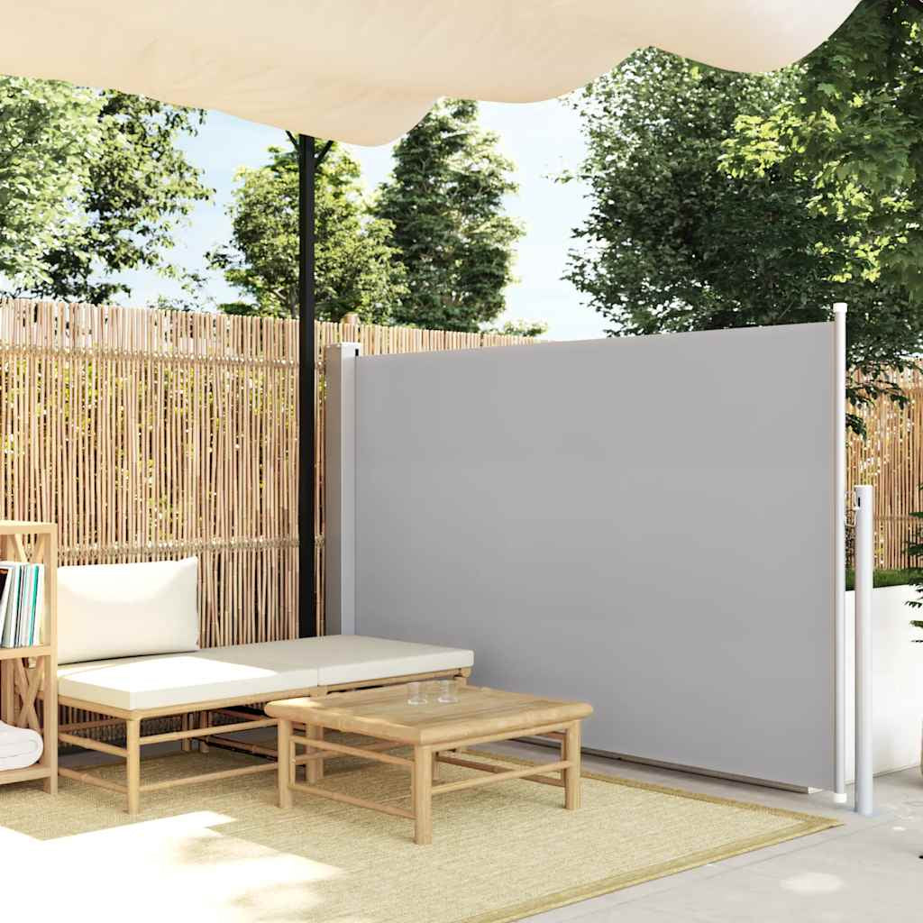 Vidaxl Toldo Lateral Retráctil De Jardín Gris 140x500 Cm_1