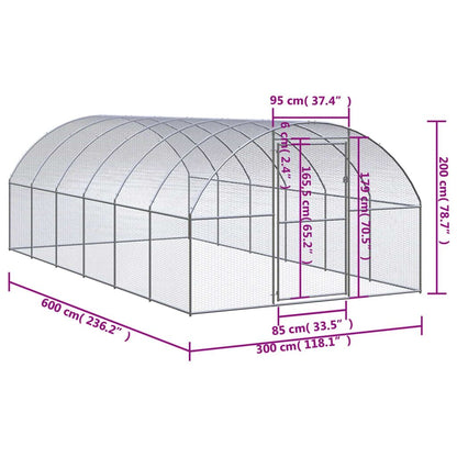 Vidaxl Gallinero De Exterior De Acero Galvanizado 3x6x2 M_2