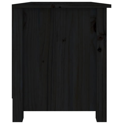 Banco Zapatero Madera De Pino Maciza Negro 70x38x45,5 Cm / Vetonek_4