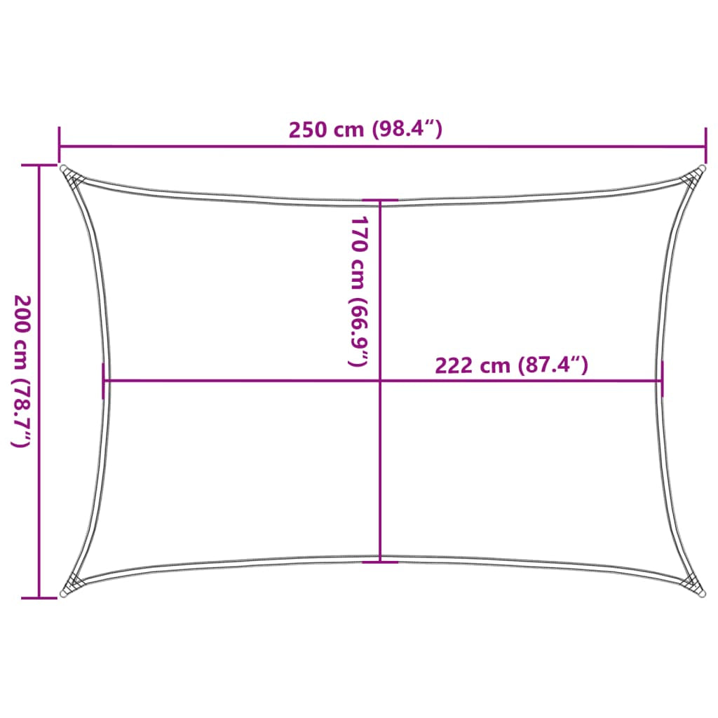 Vidaxl Toldo De Vela Poliéster Oxford 100% Arena 2,5x2 M_2