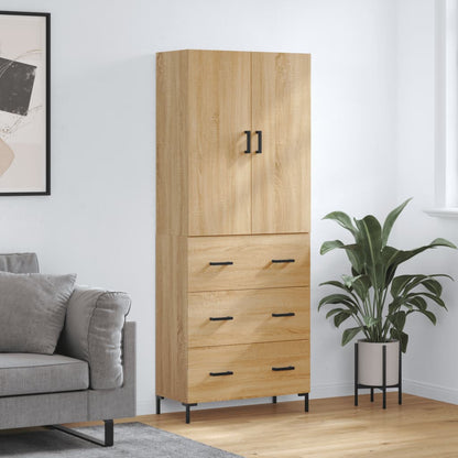 Aparador Alto Madera Contrachapada Color Roble 69,5x34x180 Cm_0