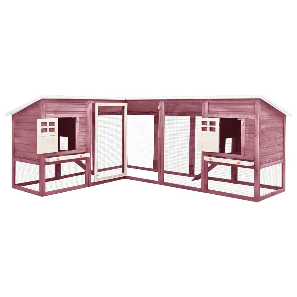 Vidaxl Conejera De Exterior Con Corredor Madera De Abeto Moca Y Blanco_0