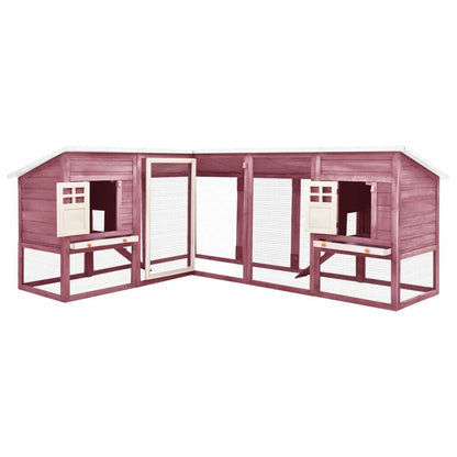 Vidaxl Conejera De Exterior Con Corredor Madera De Abeto Moca Y Blanco_0