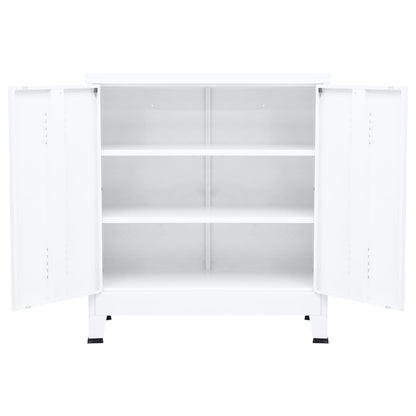 Baúl De Almacenaje Industrial Acero Blanco 90x40x100 Cm_3