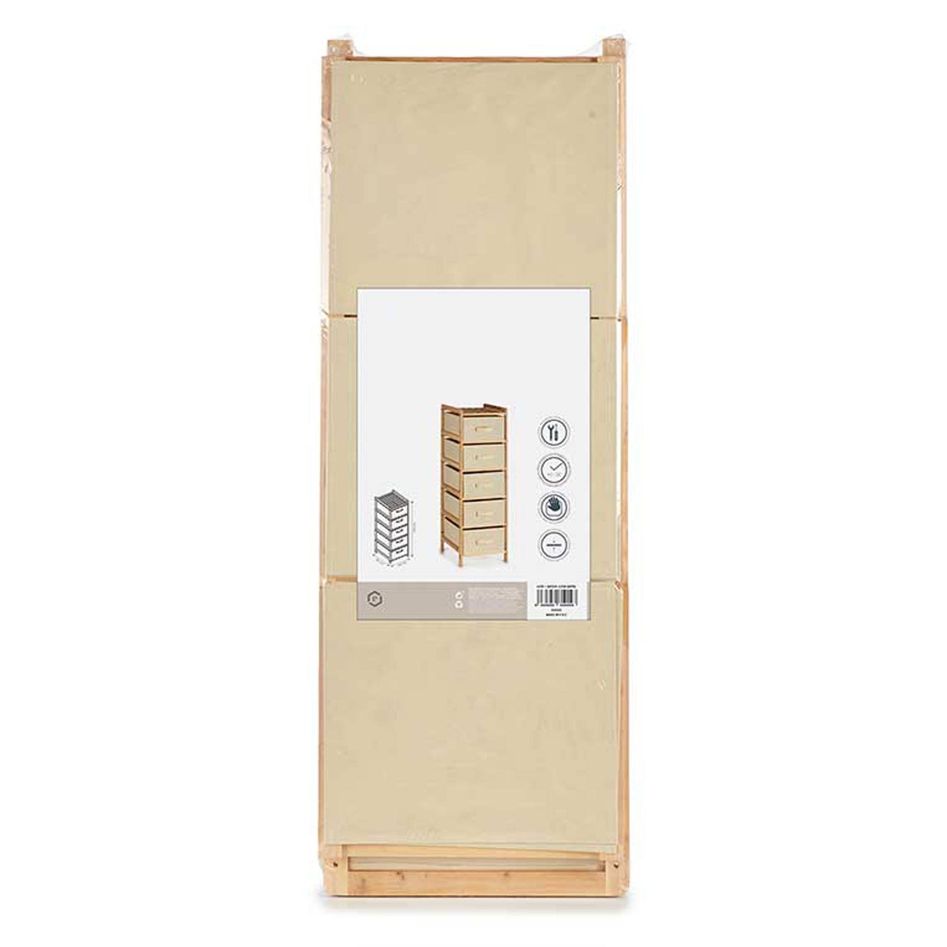 Mueble Ancho 5 Cajones Color Crema - Colección Kipit